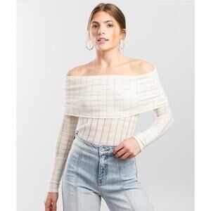 We The‎ Free Snowbunny Girlfriend Ribbed Top Women's XLarge Ivory Long Sleeve